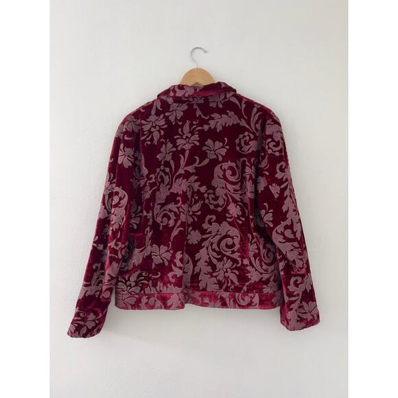 Chico's Red Velvet Blazer, Glitter Blazer, Size 2 (Medium), EUC - Picture 5 of 5